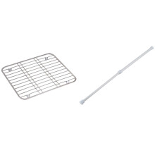 Telescopic Shower Rod Shower Curtain Rod Telescopic Rod Rod Shower White 30-50 cm with Stainless Steel Sink Drainer Rack