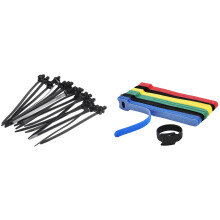 Nylon Push Mount Car Dome Cable Zip Tie with 50PCS Reusable Color Mixing Cable Cord Strap Hook Fastener Management