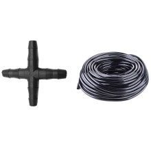 50 Pcs Hose Straight Connector with 50M Watering Tubing Hose Pipe 4/7mm Hose Drip Garden Irrigation System