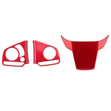 3 Pcs Steering Wheel Button Decoration Cover Sticker Trim for 10Th Gen   2016-2020 Red, 2 Pcs a & 1 Pcs B