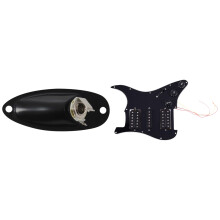 Boat Style 1/4 Inch Loaded Guitar Output Mono Jack Plug Socket Plate & Loaded Prewired Electric Guitar Pickguard 11 Hole