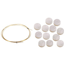 1 Pcs 8FT Acoustic Guitar 2.2mm Guitar Brass Fret Wire & 12Pcs White of Pearl Luthier Dots Inlay Fret Side