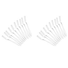 20Pcs Stainless Steel Reusable Fruit Fork Cake Snack Dessert Salad Flatware Fork Two-Tine Fork Set Kitchen Tool 13cm