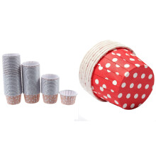 200 Pcs Cupcake Wrapper Paper Cake Case Baking Cups Liner Muffin- Dot & Red Wave Point