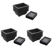 18-Piece Bonsai Pots-Classic Deep Wet Tray with Built-in Mesh-for Plants, Flowers, Herbs, Plastic Square Pots