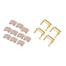 10x Violin Bridge 4/4 Maple Leaf Violin Bridge Violin Parts Violin Code & 4Pcs Violin Fine Tuners Gold String Adjusters