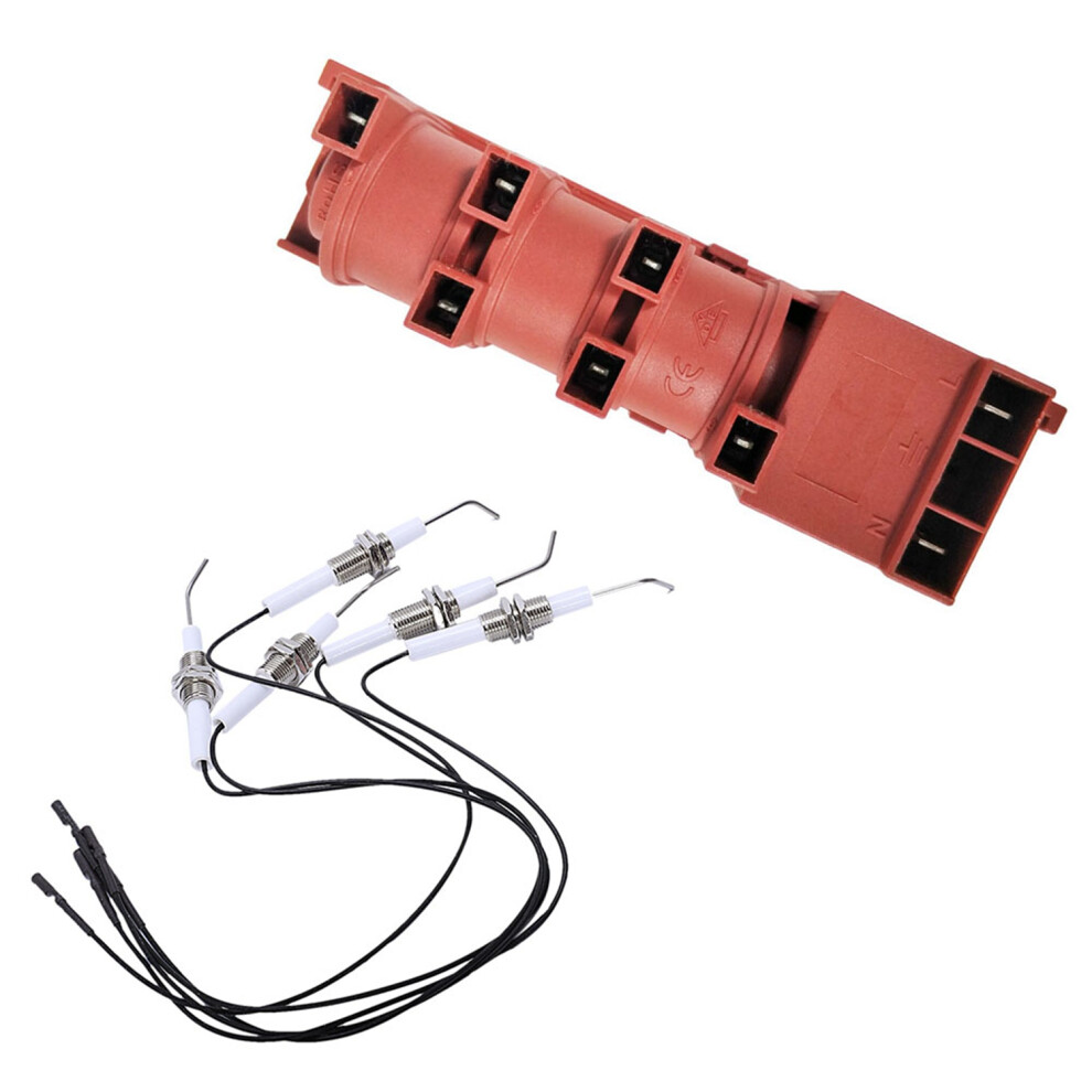 1 Pcs 220V Gas Stove Ac Pulse Igniter & 5 Pcs Ignition Part Plug Ceramic Electrode Igniter 6031600022011