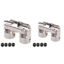 2set Rc Double Universal Joint Cardan Joint Gimbal Couplings with Screw,8X8mm & 5X5mm