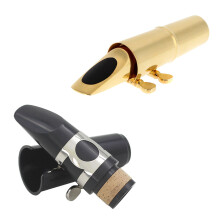 1 pcs Black Plastic B Flat Clarinet Mouthpiece with Cap & 40 Pcs Sax Patches Pads Mouthpiece Cushions