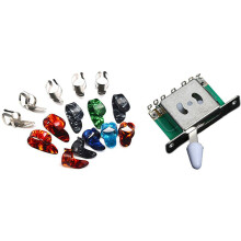 1 Pcs 5 Way Pickup Selector & 15 Pcs Guitar Picks Humb Finger Picks Metal + Plastic