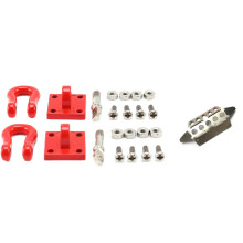 2 Set Rc Car Parts: 1 Set Front Rear Bumper Rescue Trailer Hook+Mount Set & 1 Pcs Front Armor Protection Guard