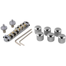 Roller Saddle Bridge with Posts and Spanner & Electric Guitar Bass Volume Knob Potentiometer Chord Cap Volume Knob