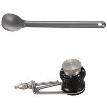 1 Pcs Camping Spoon Tableware Long-Handled Titanium Spoon & 1 Pcs Fishing Knot Assist PRO FG Knot Machine