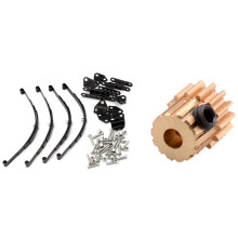4Pcs 1/10 Leaf Springs Set Highlift Chassis & 1Pcs Model Car 14T Motor Gear 0.5M Module R86044 Metal Pinion Gears