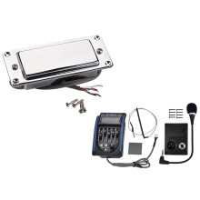 1Pcs Chrome Silver Lp Guitar Humbucker Pickup & 1Pcs 5 Bands Acoustic Guitar Pickup Eq Preamp Lcd Tuner Equalizer