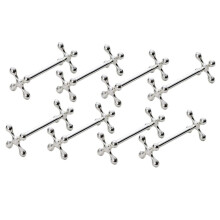 8 Pcs Zinc Alloy Chopsticks Rest Spoons Stand Forks Knifes Holder Rack Stand Metal  Table Decoration (Silver)