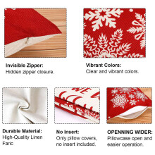 Fundas de Almohada de Navidad 18X18 Juego de 8 Decoraciones Navideñas Funda de Almohada de Granja Funda de Cojín