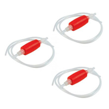 3pcs 1.9Meter Red Syphon Tube Hand Fuel Pump Gasoline Siphon Hose Gas Oil Water Fuel Transfer Siphon Pump