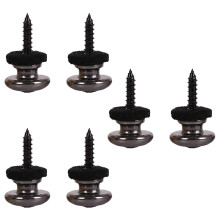 6 Stücke Wolle Kupfer Gitarren Gurt Sperren Verriegeln Pegs Pins Pilz Form End Knopf Schwarz