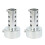 2X Silver Motorcycle Exhaust Can Muffler Insert Baffle DB Killer Silencer 48mm x 80mm 1
