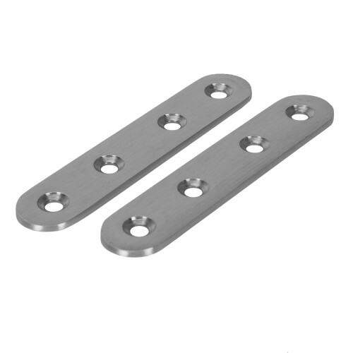Flat Stainless Steel Repair Mending Fixing Plate Brackets Support 8Pcs 1