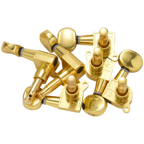 12 Pieces Guitar String Tuning Key Pegs/Machine  Knobs(for Left and Right) with Ferrules,Threaded Bushings(Gold) 2