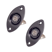 Oval Indented Guitar Jack Plate30 BK Oval Indented Guitar Jack Plate & Socket Black High Quality, 2 Pack