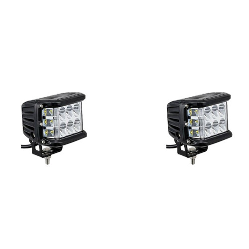 2X Auto Triple Side Lighted Work Light Dome Light Burst Flashing Light Headlight Spotlight Strobe Light LED E