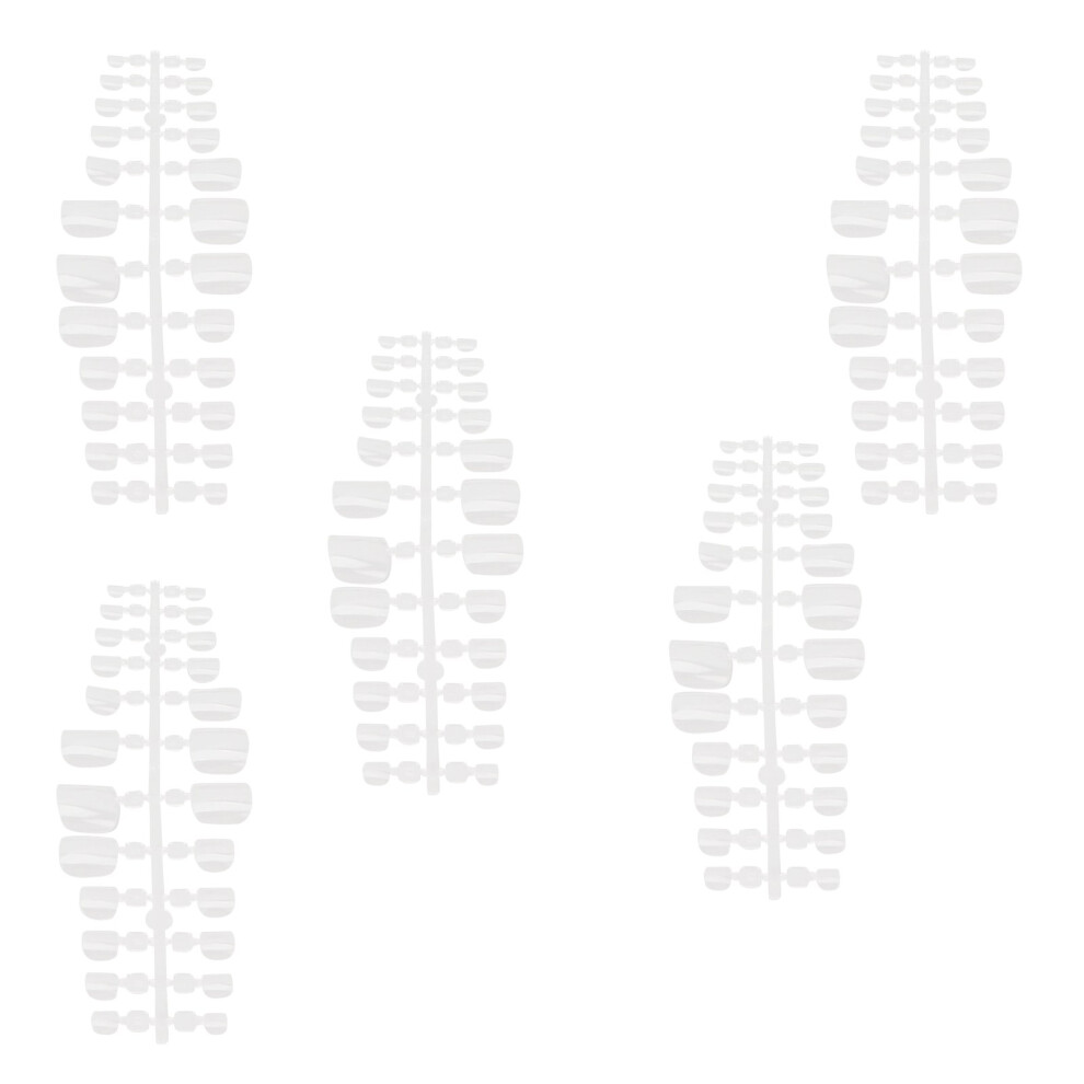 240pcs Full Cover False Toenails Glossy Transparent DIY Fake Nails for Photos