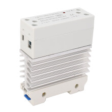SSR de 80 A 3-32VDC 5-220VDC disipador de calor plateado para riel de 35 mm