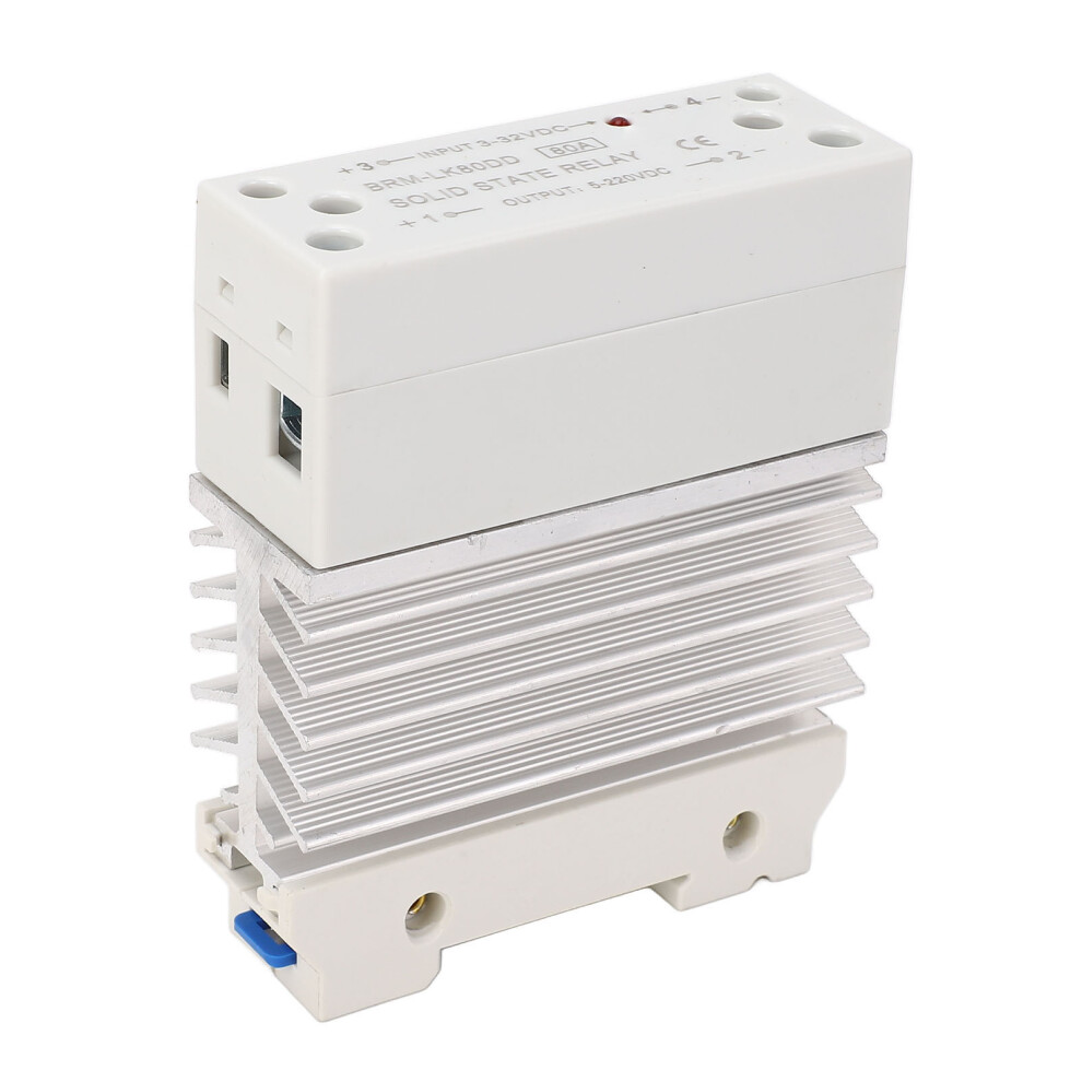 80A Solid State Relay 3-32Vdc Input 5-220Vdc Output With Heatsink 3421381112491