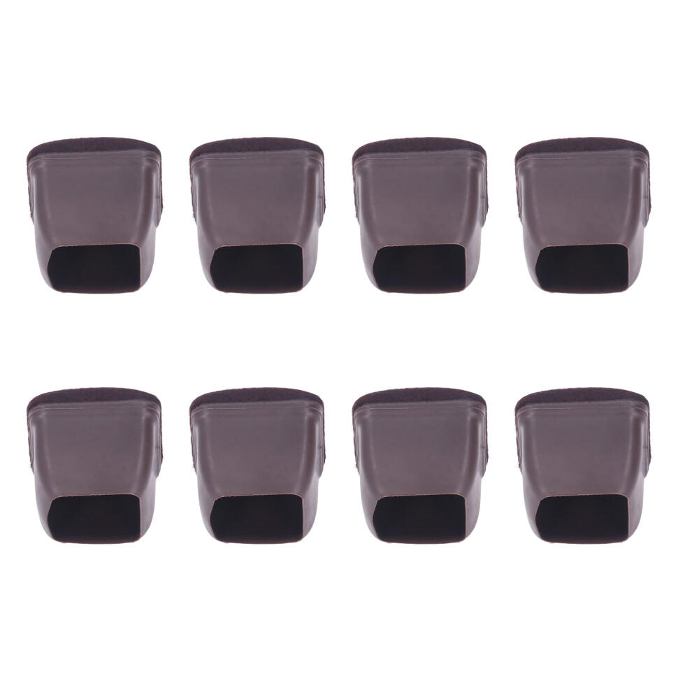 8Pcs Tpe Brown Square Chair Leg Covers For 14-37Mm Furniture Legs 9381375745644
