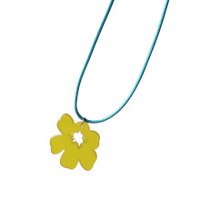 Acrylic Flower Pendant Necklace Handmade Collarbone-Yellow