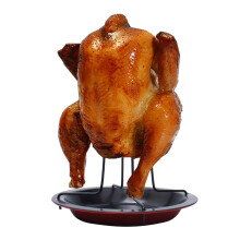 Grelha para forno com suporte para assar frango, assadeira de aço carbono com superfície antiaderente para facilitar a limpeza, conjunto para assar