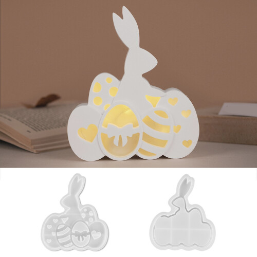 Silicone Mold Hollow Pattern for Easter Eggs Rabbit Lamp 1