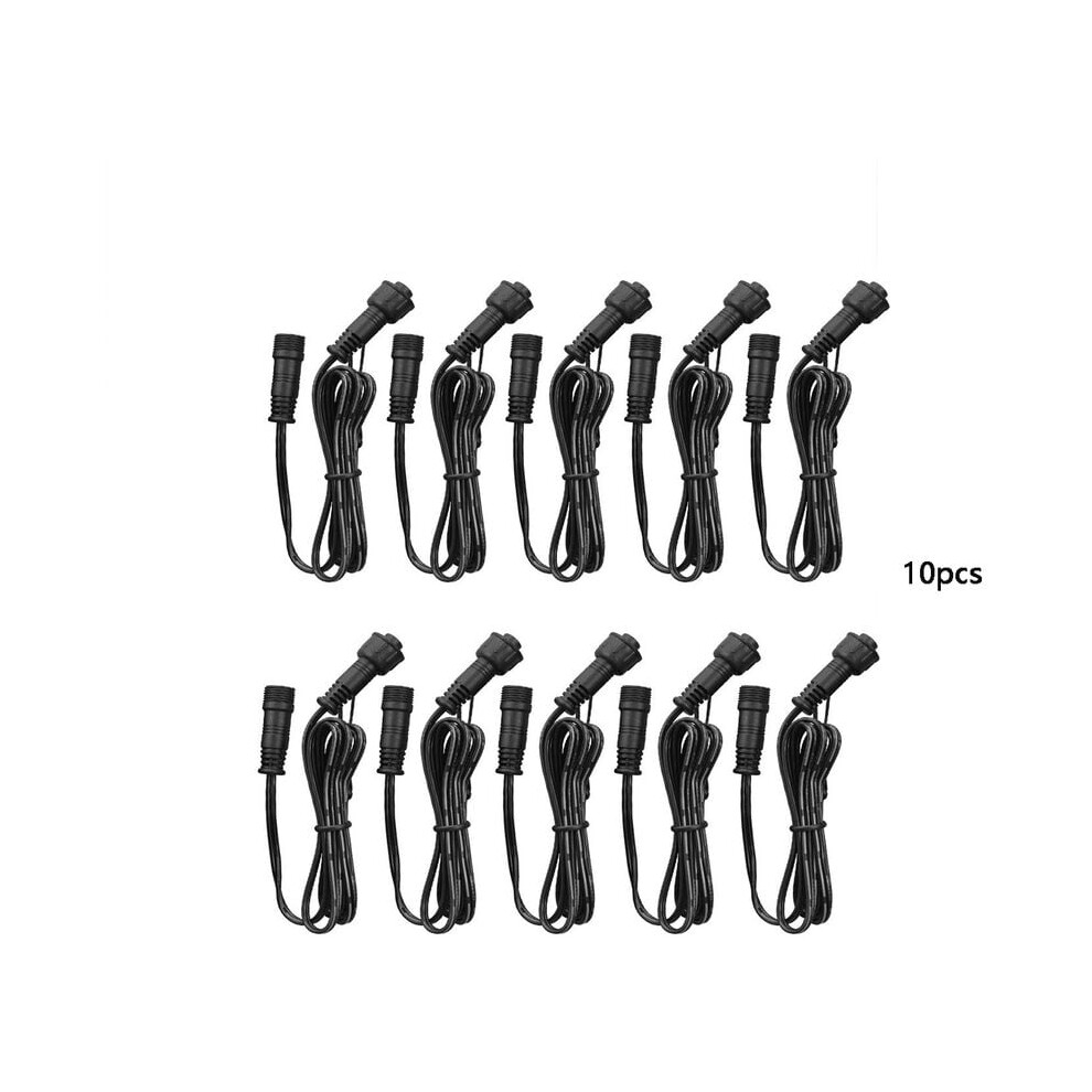 Outdoor Extension Cord 3.3Ft 1M/Pcs For Rgb Rock Lights, 10Pack Ip67 Waterproof Cable With Easy Installation, Male And Female Connectors 9173940506978