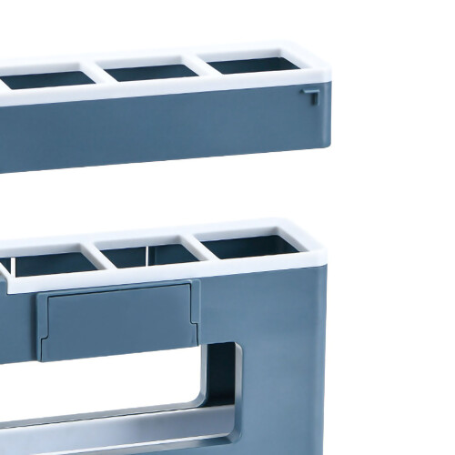 Blue PS Material Wall-Mounted Umbrella Rack with Detachable Drainage 2