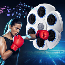 (W) Music Boxing Machine, Smart Wireless Wall Mounted Boxing Trainer with Shock Absorption, Includes Half Finger Gloves