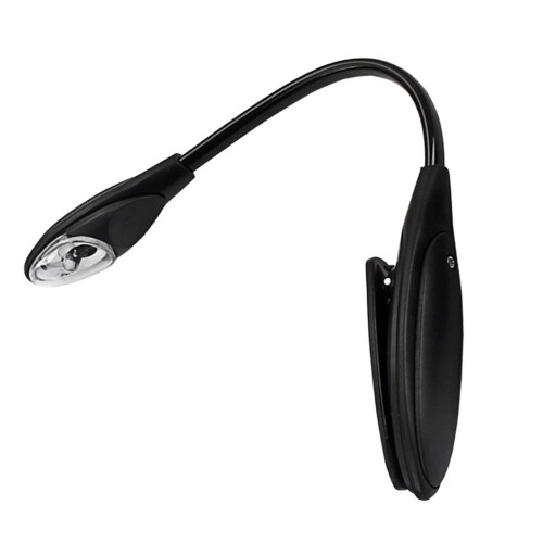 Music Score Stand Light Adjustable Clip Mini LED Book Reading Lamp Bla