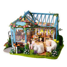 1/24 Miniature DIY Dollhouse Kit with Light Model Garden Cake Shop Kid