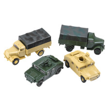 4PC 1/72 4D Assemble Truck USA Germany Truck Plastic Vehicle Kit