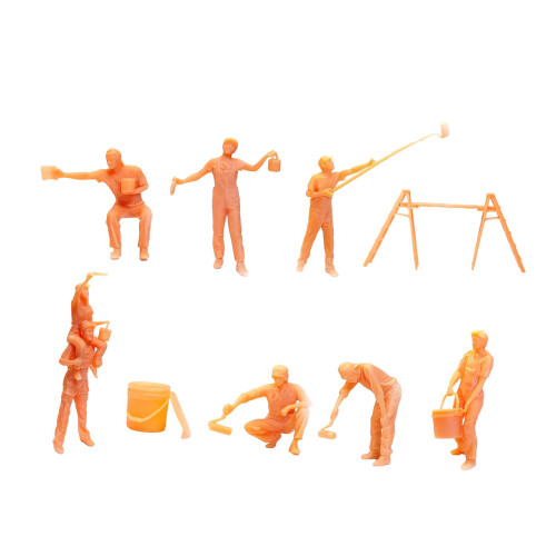9x Mini 1/64 Resin Painter Figures Decoration Model Collectible Access 1