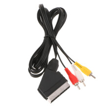 1.8m Scart to RCA Triple 3 x Phono Cable Audio Video Lead for Nintendo