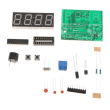 DIY PCB Circuit Board Digital LED Electronic Clock Alarm Kits Set 4 Di