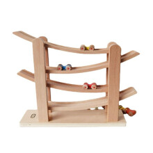 Wooden Race Track Car Ramp Racer Race Car Vehicles Playset for Kids Gr