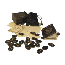 Wooden Runes Set 25 Pieces Witch Gift Witch Supplies Divinatory Tools