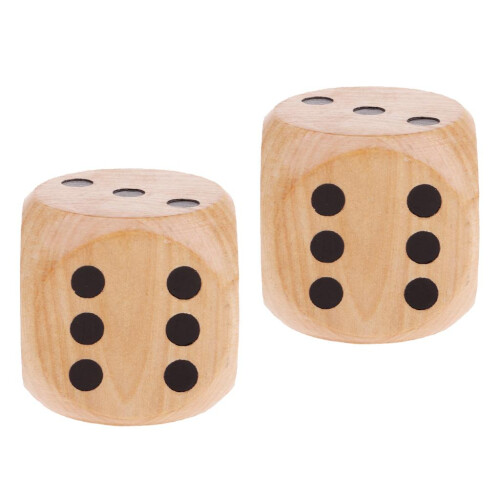 Extra Large Wooden Dice with Rounded Corner D6 Six Sided Dice 5cm Brow 1