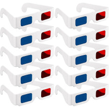 (As show, One size) 10 Pairs 3D Cardboard Glasses Glasses Universal Anaglyph 3D Glasses Cardboard Paper Red Blue Cyan or Movie