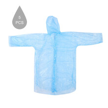 Einweg-Regenponcho-Set: Leichter, wasserdichter Outdoor-Notfallregenmantel für Erwachsene mit Kapuze und elastischen Ärmeln, Reiseregenmantel mit