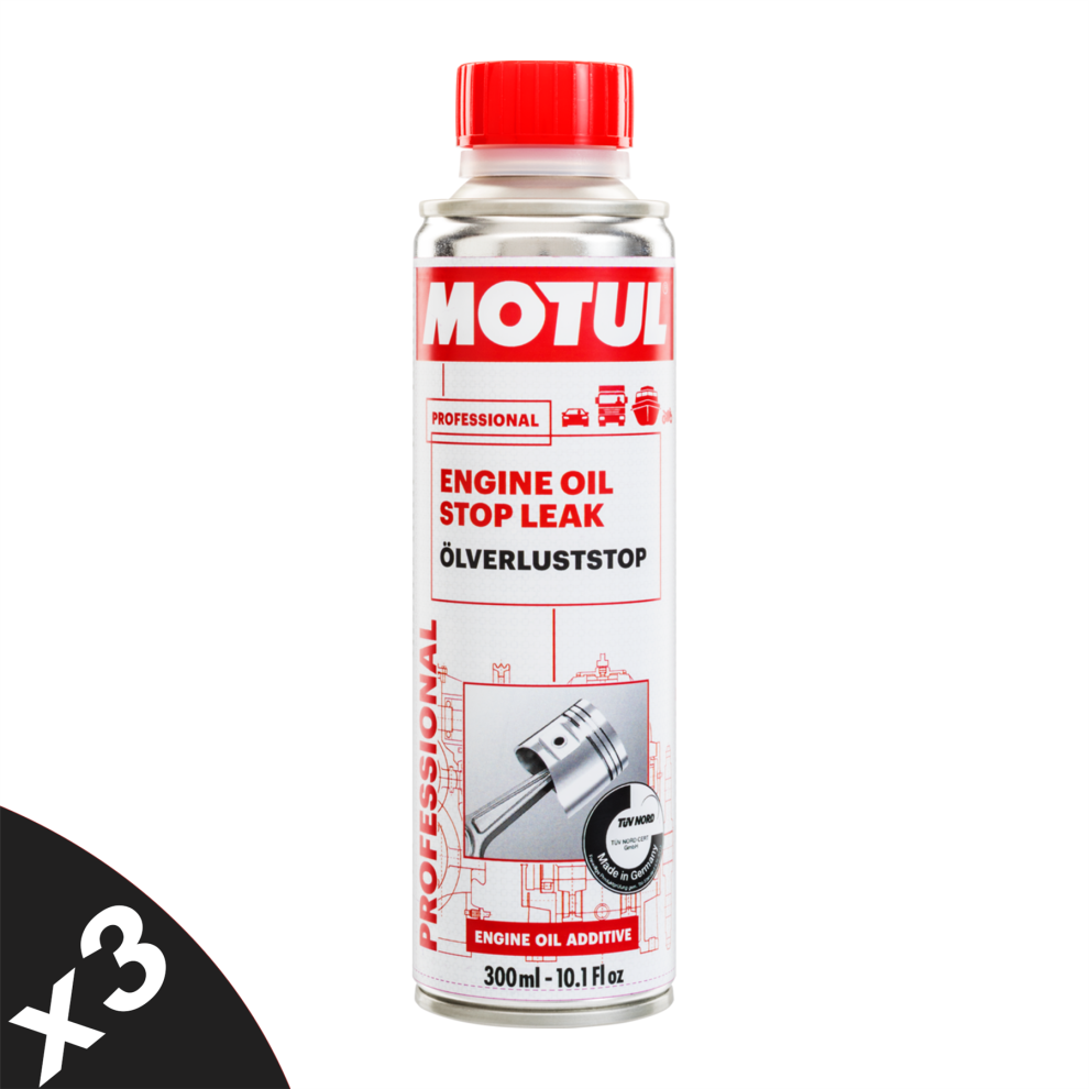 Motul Engine Oil Stop Leak 3X300ml Petrol & Diesel Engines Stop Leak 5056820574493